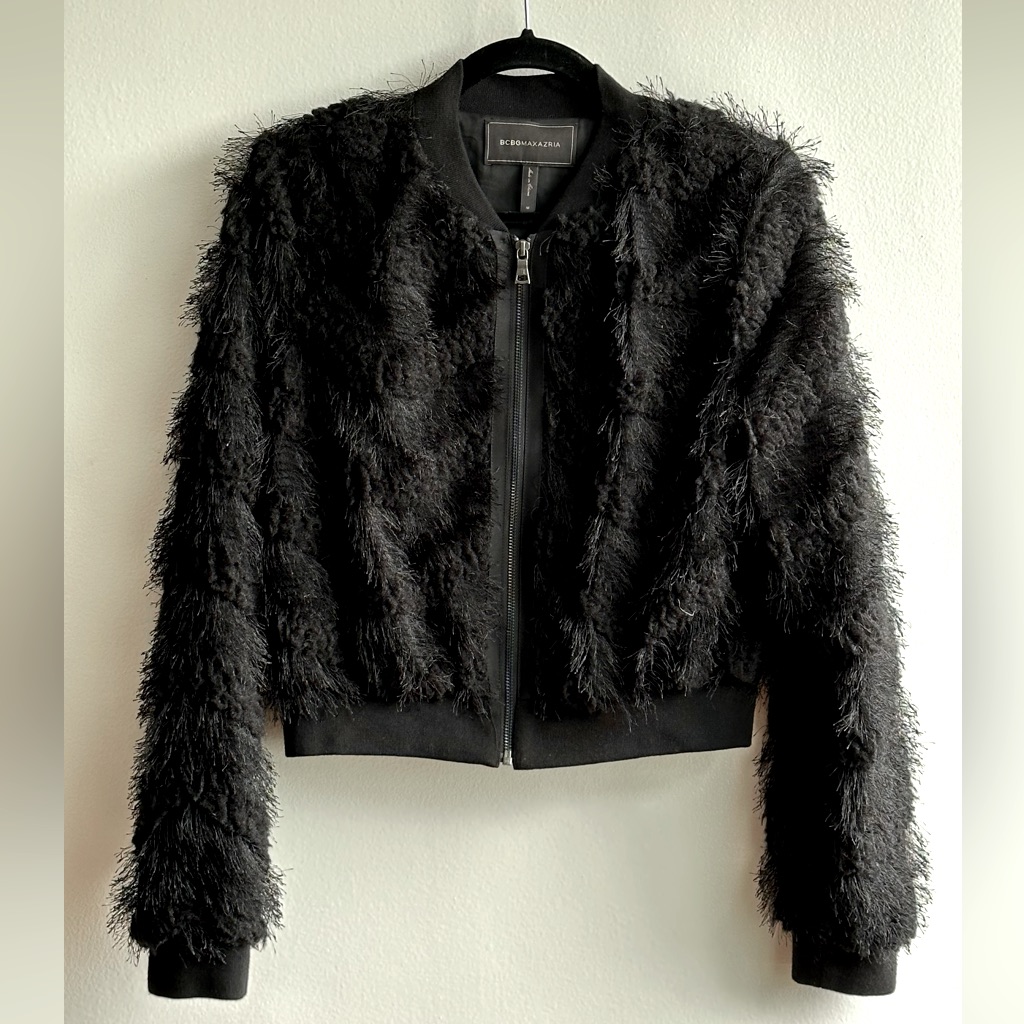 Bcbg Maxazria Rei Cropped Fringe Jacket Size M